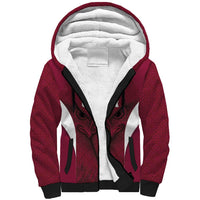 Custom Qatar Football Sherpa Hoodie Maroon Falcon Spirit Red Version - Wonder Print Shop