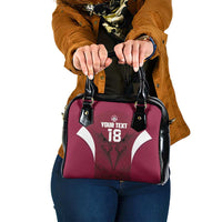 Custom Qatar Football Shoulder Handbag Maroon Falcon Spirit Red Version - Wonder Print Shop