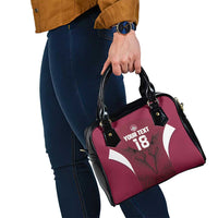 Custom Qatar Football Shoulder Handbag Maroon Falcon Spirit Red Version - Wonder Print Shop