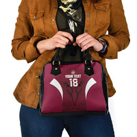 Custom Qatar Football Shoulder Handbag Maroon Falcon Spirit Red Version - Wonder Print Shop