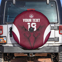 Custom Qatar Football Spare Tire Cover Maroon Falcon Spirit Red Version - Wonder Print Shop