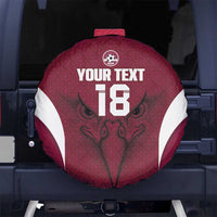 Custom Qatar Football Spare Tire Cover Maroon Falcon Spirit Red Version - Wonder Print Shop