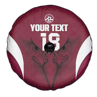 Custom Qatar Football Spare Tire Cover Maroon Falcon Spirit Red Version - Wonder Print Shop