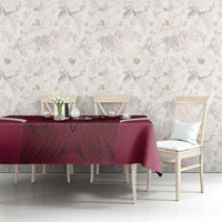 Custom Qatar Football Tablecloth Maroon Falcon Spirit Red Version - Wonder Print Shop