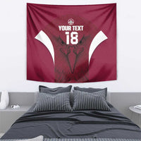 Custom Qatar Football Tapestry Maroon Falcon Spirit Red Version - Wonder Print Shop