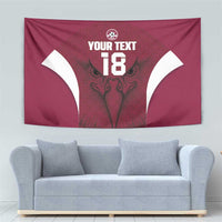 Custom Qatar Football Tapestry Maroon Falcon Spirit Red Version - Wonder Print Shop