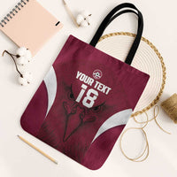 Custom Qatar Football Tote Bag Maroon Falcon Spirit Red Version - Wonder Print Shop