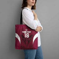 Custom Qatar Football Tote Bag Maroon Falcon Spirit Red Version - Wonder Print Shop