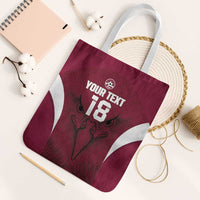 Custom Qatar Football Tote Bag Maroon Falcon Spirit Red Version - Wonder Print Shop