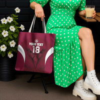 Custom Qatar Football Tote Bag Maroon Falcon Spirit Red Version - Wonder Print Shop