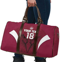 Custom Qatar Football Travel Bag Maroon Falcon Spirit Red Version - Wonder Print Shop
