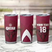 Custom Qatar Football Tumbler Cup Maroon Falcon Spirit Red Version - Wonder Print Shop