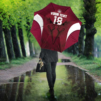 Custom Qatar Football Umbrella Maroon Falcon Spirit Red Version - Wonder Print Shop