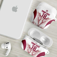 Custom Qatar Football AirPods Case Maroon Falcon Spirit White Version - Wonder Print Shop
