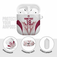 Custom Qatar Football AirPods Case Maroon Falcon Spirit White Version - Wonder Print Shop