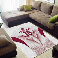 Custom Qatar Football Area Rug Maroon Falcon Spirit White Version - Wonder Print Shop