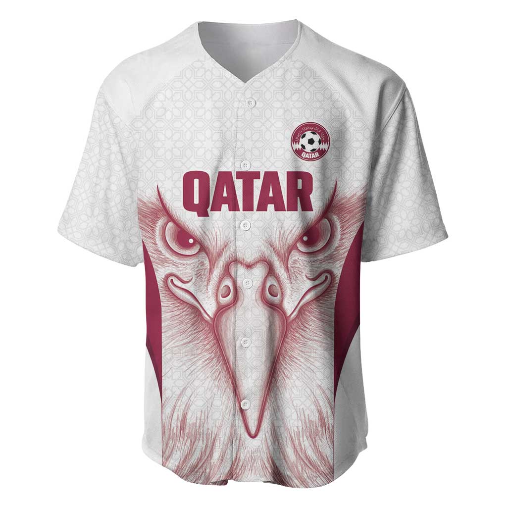 Custom Qatar Football Baseball Jersey Maroon Falcon Spirit White Version - Wonder Print Shop