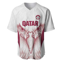 Custom Qatar Football Baseball Jersey Maroon Falcon Spirit White Version - Wonder Print Shop