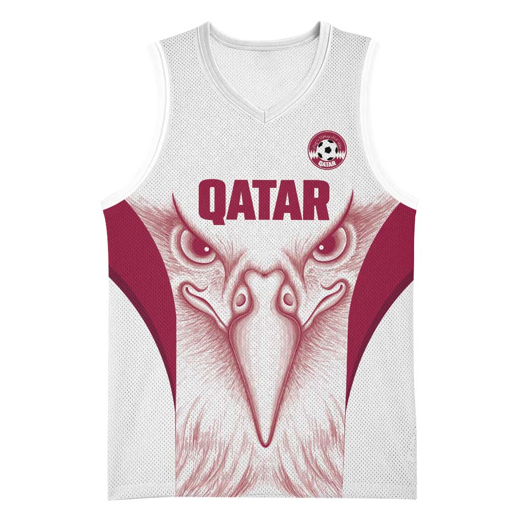 Custom Qatar Football Basketball Jersey Maroon Falcon Spirit White Version - Wonder Print Shop