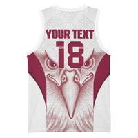 Custom Qatar Football Basketball Jersey Maroon Falcon Spirit White Version - Wonder Print Shop
