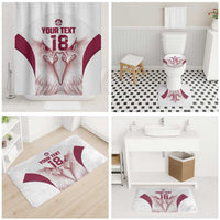 Custom Qatar Football Bathroom Set Maroon Falcon Spirit White Version - Wonder Print Shop