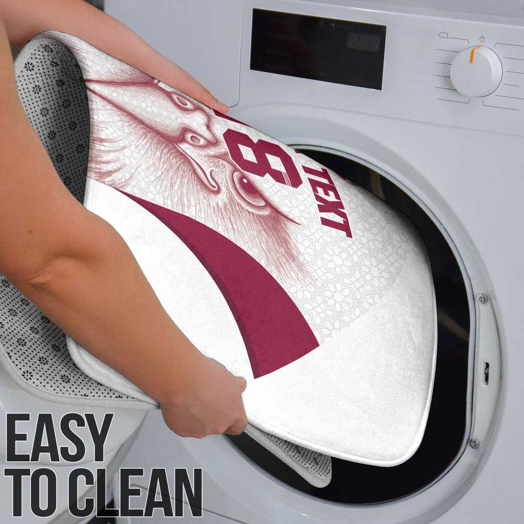 Custom Qatar Football Bathroom Set Maroon Falcon Spirit White Version - Wonder Print Shop
