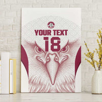 Custom Qatar Football Canvas Wall Art Maroon Falcon Spirit White Version - Wonder Print Shop