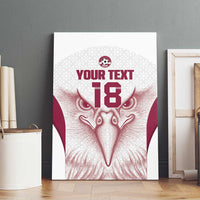 Custom Qatar Football Canvas Wall Art Maroon Falcon Spirit White Version - Wonder Print Shop