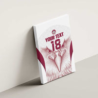 Custom Qatar Football Canvas Wall Art Maroon Falcon Spirit White Version - Wonder Print Shop