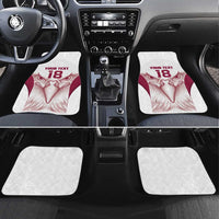 Custom Qatar Football Car Mats Maroon Falcon Spirit White Version - Wonder Print Shop