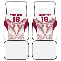 Custom Qatar Football Car Mats Maroon Falcon Spirit White Version - Wonder Print Shop