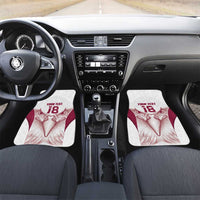 Custom Qatar Football Car Mats Maroon Falcon Spirit White Version - Wonder Print Shop