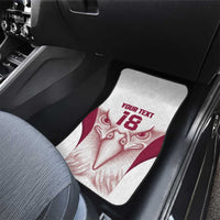 Custom Qatar Football Car Mats Maroon Falcon Spirit White Version - Wonder Print Shop