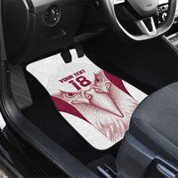 Custom Qatar Football Car Mats Maroon Falcon Spirit White Version - Wonder Print Shop