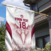 Custom Qatar Football Garden Flag Maroon Falcon Spirit White Version - Wonder Print Shop