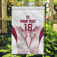 Custom Qatar Football Garden Flag Maroon Falcon Spirit White Version - Wonder Print Shop