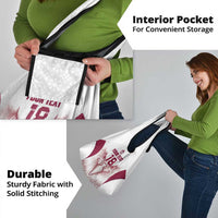 Custom Qatar Football Grocery Bag Maroon Falcon Spirit White Version - Wonder Print Shop