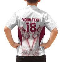 Custom Qatar Football Hawaiian Shirt Maroon Falcon Spirit White Version - Wonder Print Shop