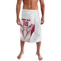 Custom Qatar Football Lavalava Maroon Falcon Spirit White Version - Wonder Print Shop