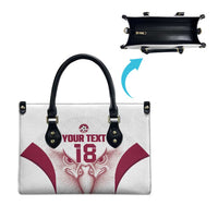 Custom Qatar Football Leather Bag Maroon Falcon Spirit White Version - Wonder Print Shop