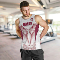 Custom Qatar Football Men Tank Top Maroon Falcon Spirit White Version - Wonder Print Shop