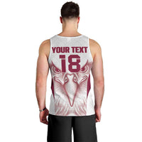 Custom Qatar Football Men Tank Top Maroon Falcon Spirit White Version - Wonder Print Shop