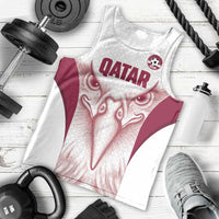 Custom Qatar Football Men Tank Top Maroon Falcon Spirit White Version - Wonder Print Shop