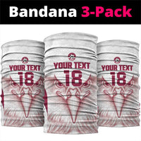 Custom Qatar Football Neck Gaiter Maroon Falcon Spirit White Version - Wonder Print Shop