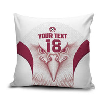 Custom Qatar Football Pillow Cover Maroon Falcon Spirit White Version - Wonder Print Shop