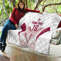 Custom Qatar Football Quilt Maroon Falcon Spirit White Version - Wonder Print Shop