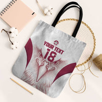 Custom Qatar Football Tote Bag Maroon Falcon Spirit White Version - Wonder Print Shop