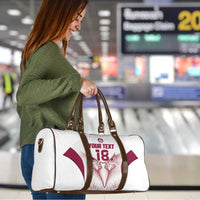 Custom Qatar Football Travel Bag Maroon Falcon Spirit White Version - Wonder Print Shop