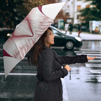 Custom Qatar Football Umbrella Maroon Falcon Spirit White Version - Wonder Print Shop