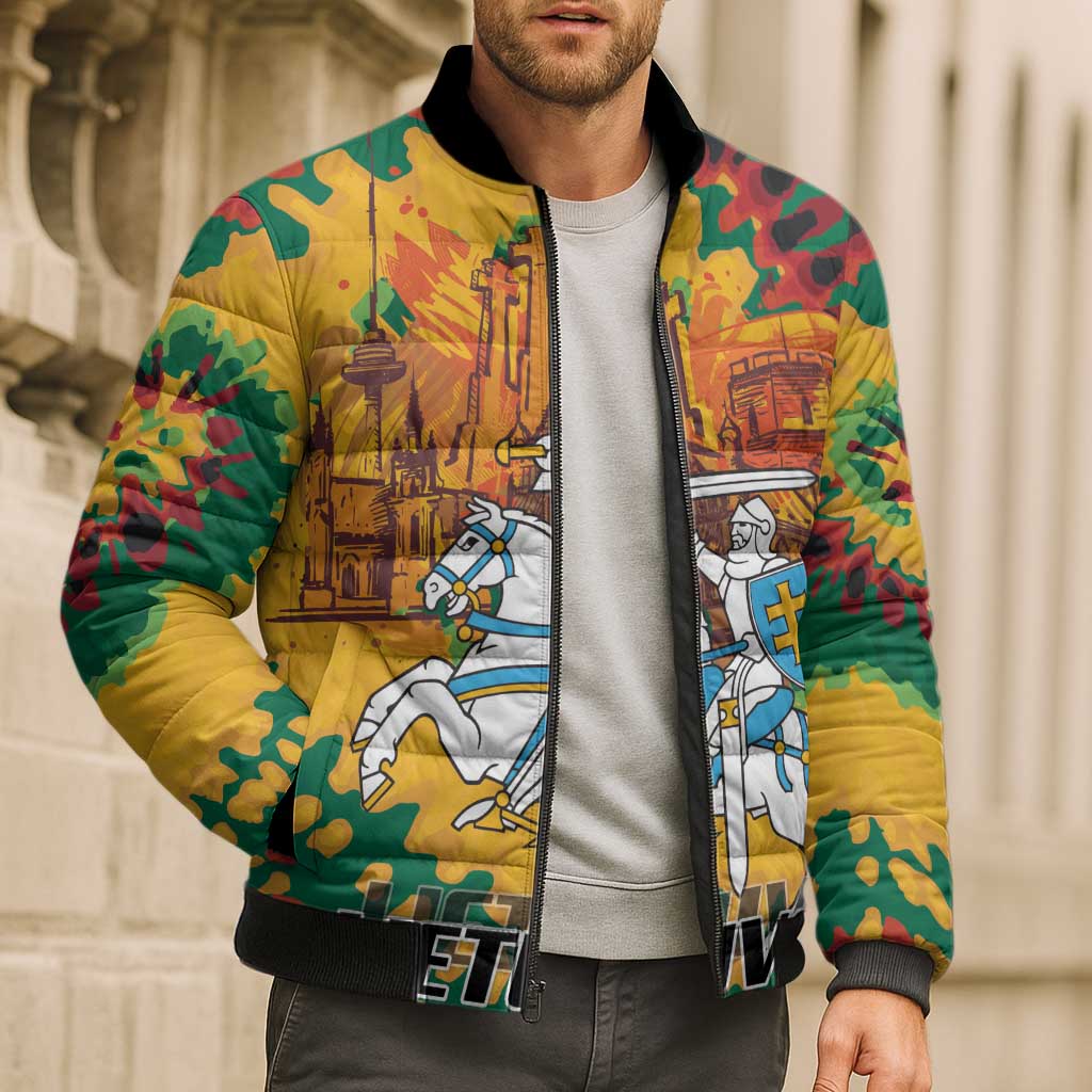 Lithuania Independence Day Bomber Puffer Jacket Vytis Knight National Pride